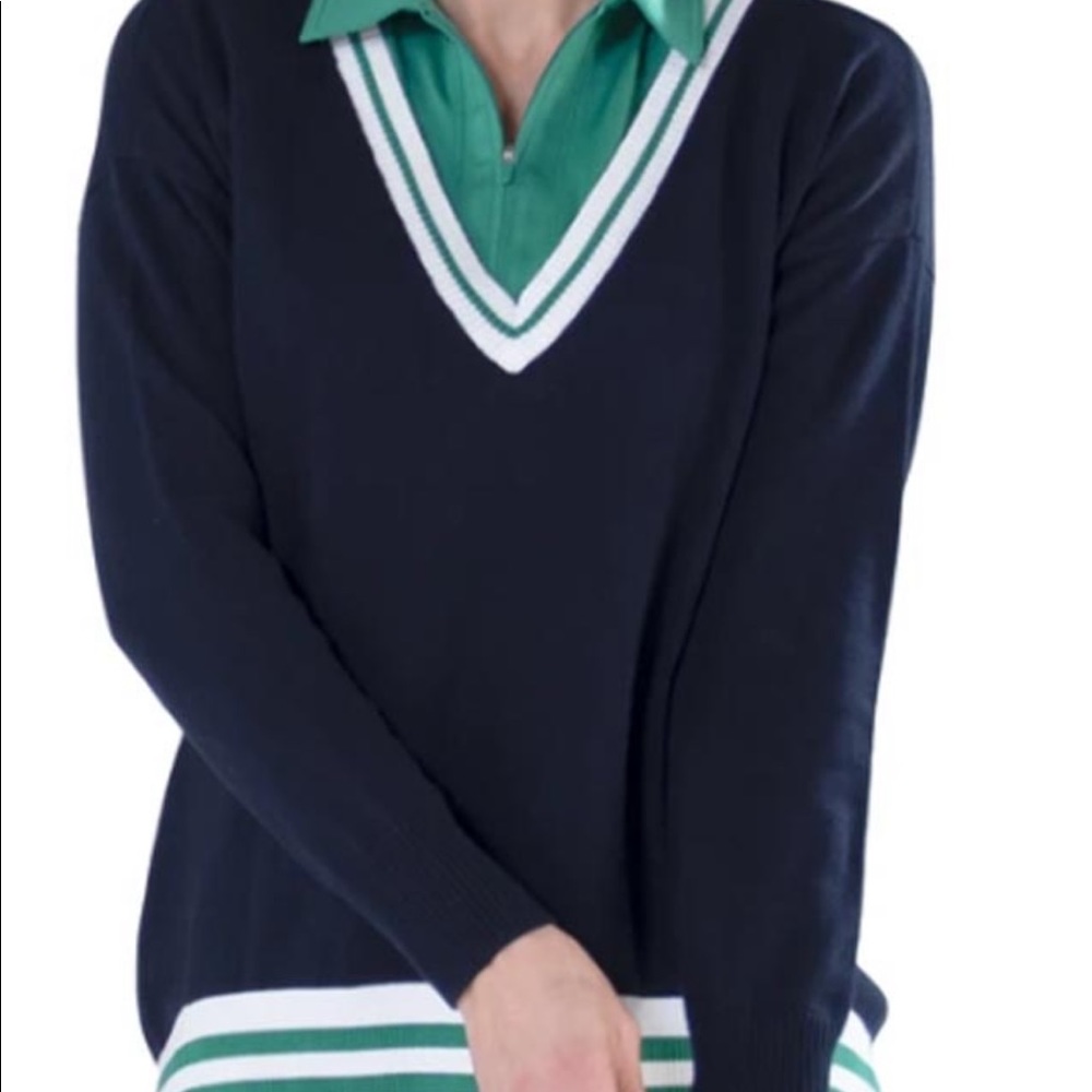 Jofit oversized heritage v neck golf tennis sweater M